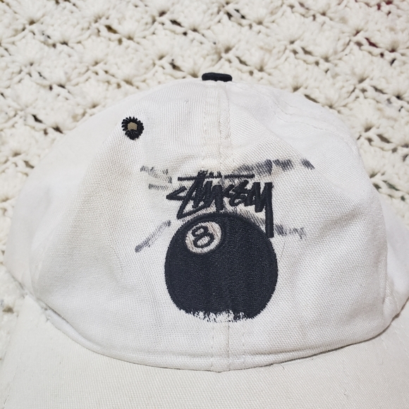 Vintage Stussy Capz Eight Ball Embroidered Snapback Hat Cap Made in USA Skate - Picture 2 of 11